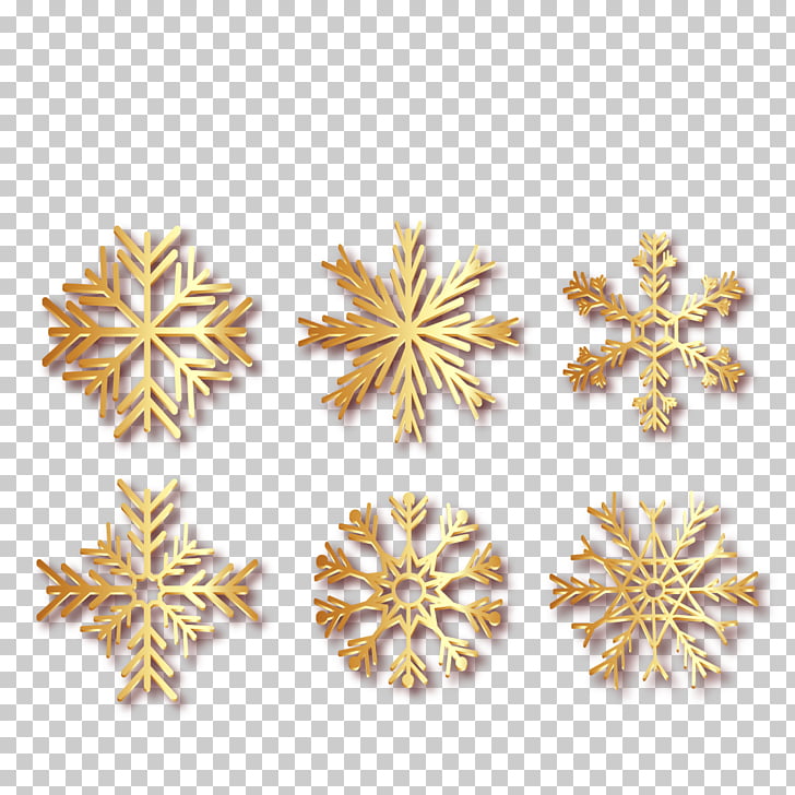 728x728 Earring Ice Crystals Snowflake, Winter Golden Snowflakes, Gold