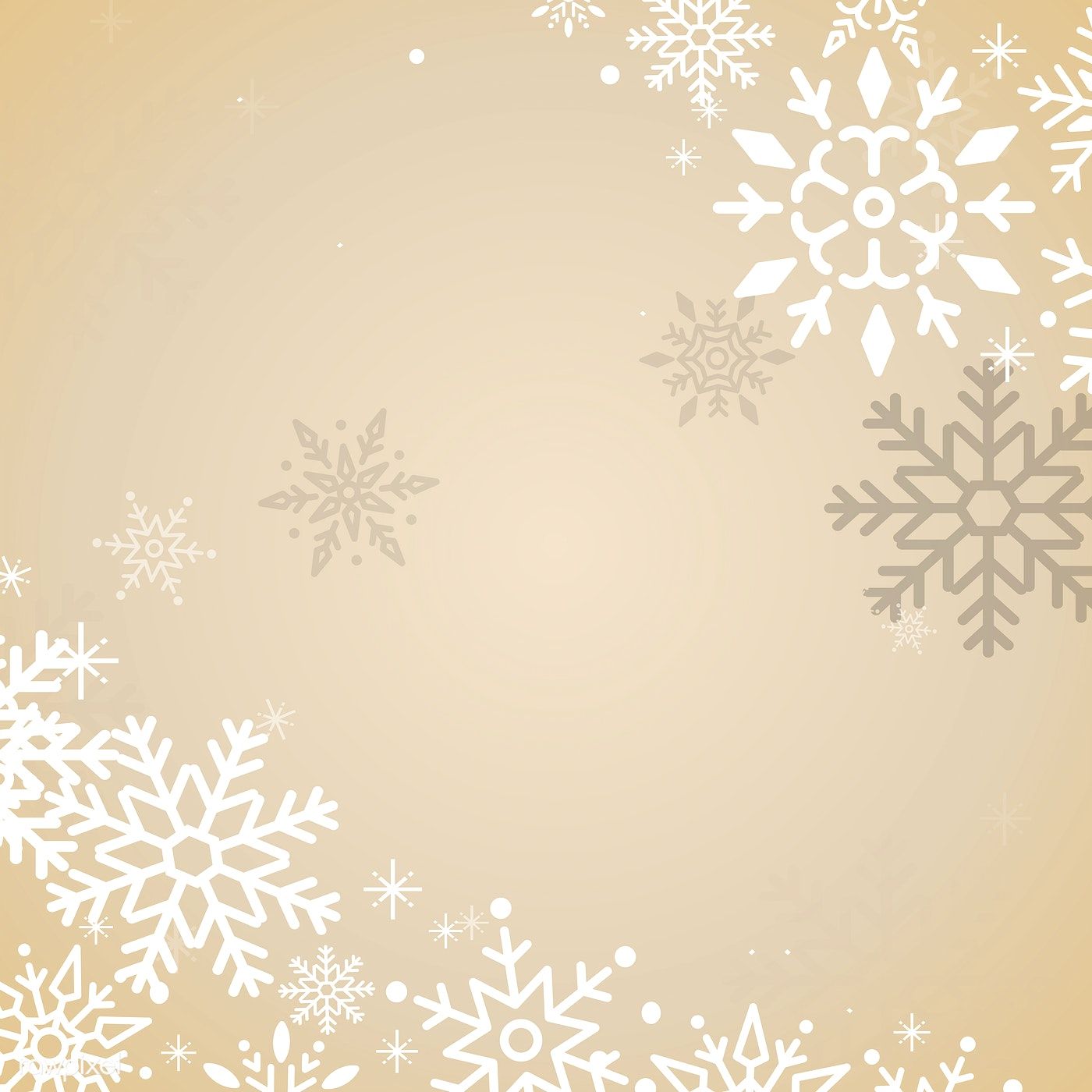 1400x1400 Gold Christmas Winter Holiday Background With Snowflake Vector