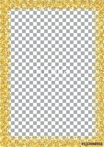 354x500 Golden Glitter Frame Format Size Isolated On Transparent