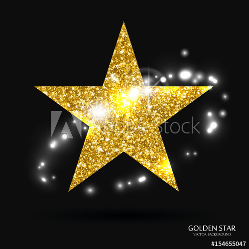 500x500 Golden Star Vector Banner Gold Glitter Star Gold Template Star