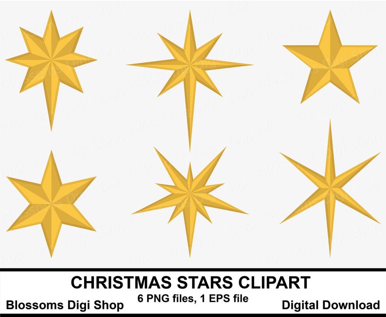 794x652 Christmas Stars Clipart Gold Star Clipart Star Elements Etsy