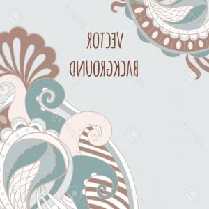 300x300 Light Brown Ornamental Swirl Background With Gold Vector Studiogrfx