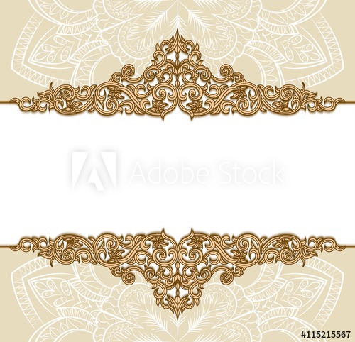 500x482 Gold Rectangle Lace Frame Gold Cutout Paper Decoration, Swirl