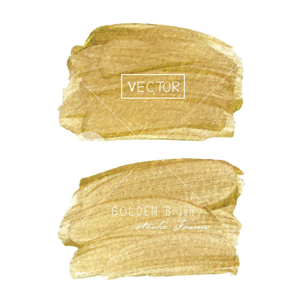 1000x1000 Golden Brush Stroke Frame, Gold Texture Paint Stain, Vector