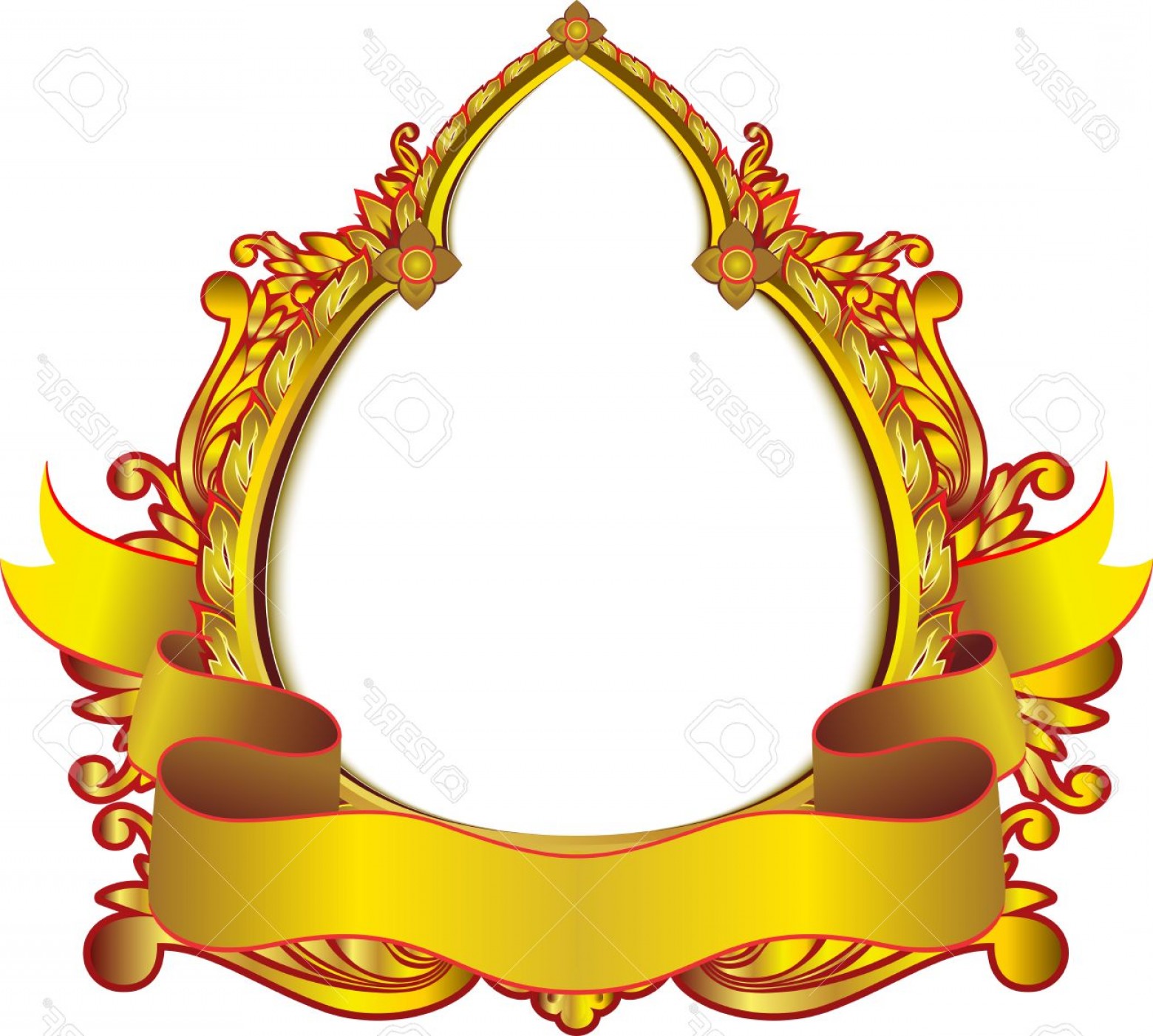 1560x1402 Photostock Vector Gold Frame Vector Design Oval And Gold Ribbon