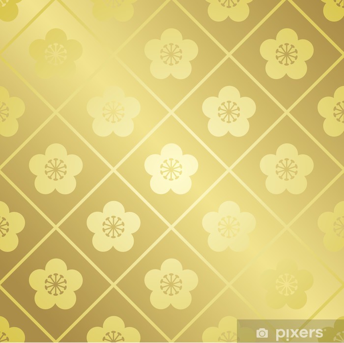 700x698 Japanese Pattern Gold Vector Wall Mural