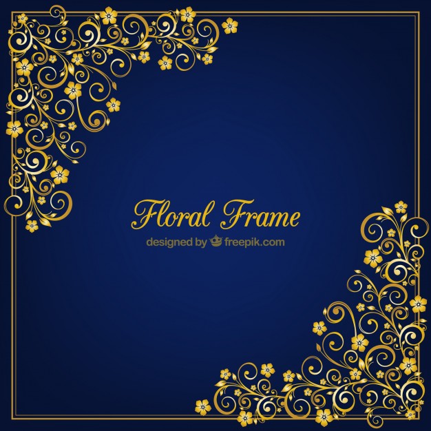 626x626 Golden Floral Vector Frame Vector Free Download