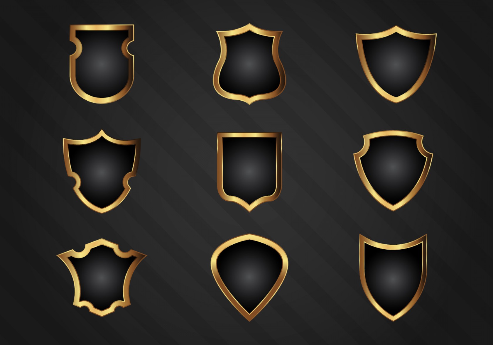 1680x1176 Free Realistic Gold Shield Shapes Vector Soidergi