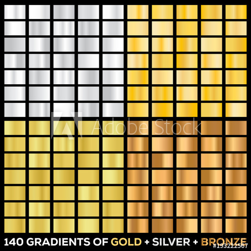 500x500 Golden Vector Gradient Noble Metal Pack Vector Icon Set