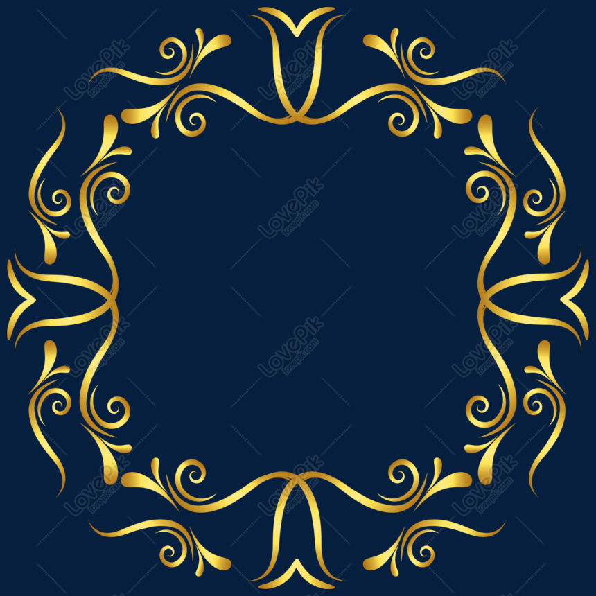 860x860 Gradient Black Gold Style Vector Border Png Image Picture Free