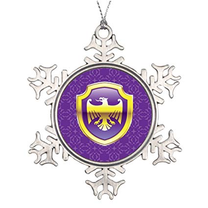 425x425 Dobend Xmas Trees Decorated Purple Shield With Golden