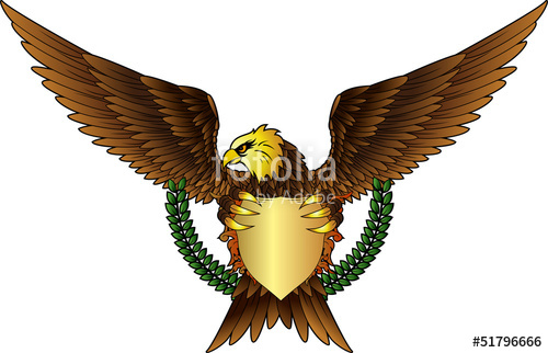 500x322 Spread Winged Eagle Insignia With Gold Color Stock Image