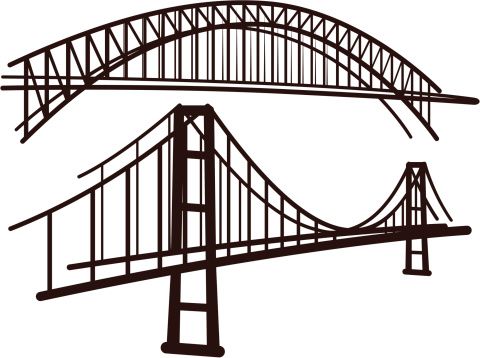 Golden Gate Bridge Silhouette Vector