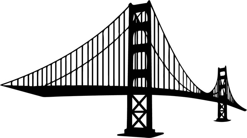 794x445 Golden Gate Bridge Vector Clipart Vinyl Cricut Etsy