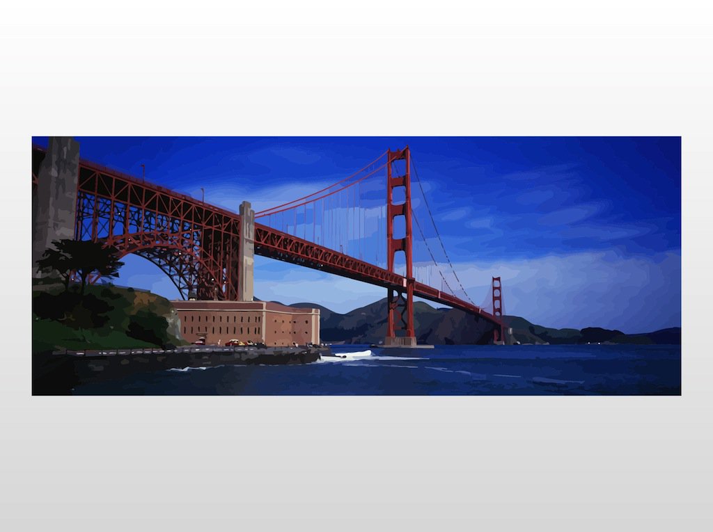 1024x765 Golden Gate Bridge Vector Vector Art Graphics