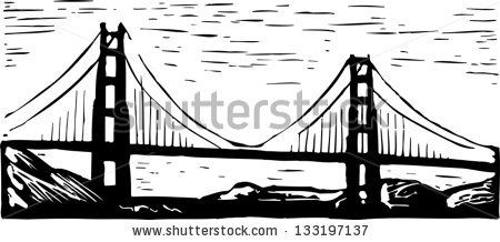 450x218 Golden Gate Bridge Silhouette Drawing String Art Golden Gate