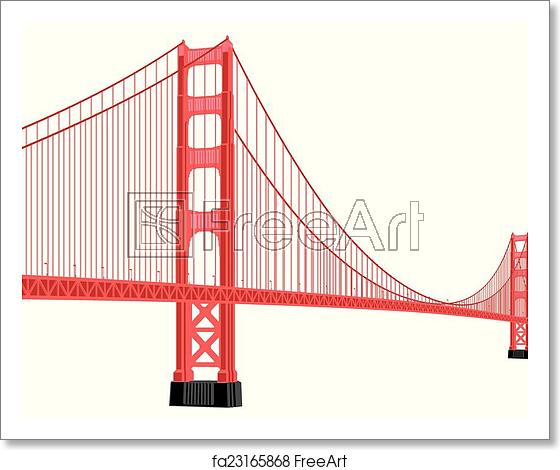 560x470 Free Art Print Of Golden Gate Bridge Vector Silhouette Of Golden