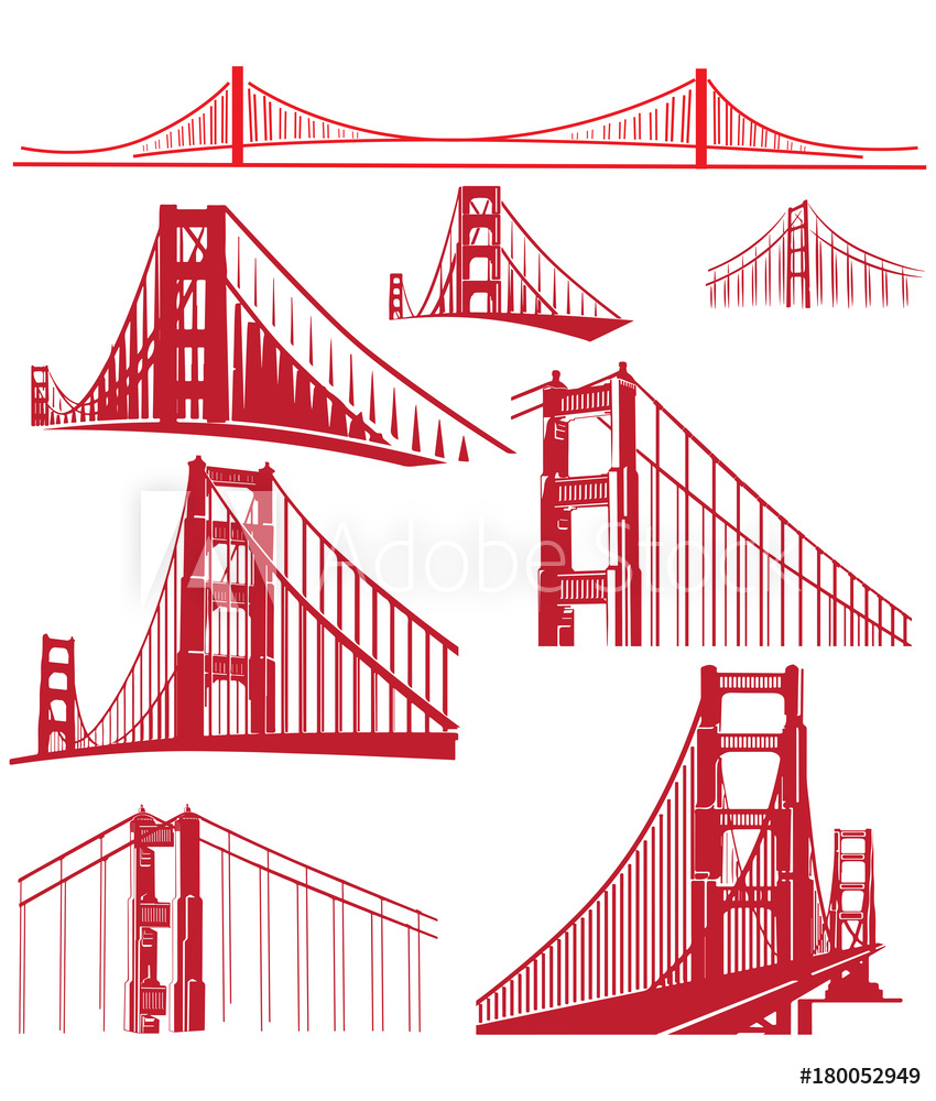 Photo Art Print Golden Gate Bridge Vector Illustration Pack 850x1000 Photo Art Print Golden Gate Bridge Vector Illustration Pack