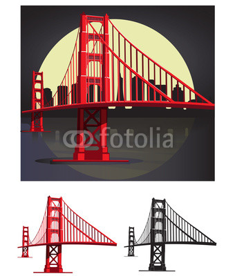 San Francisco Bay Golden Gate Bridge Vector Illustration Pack 340x400 San Francisco Bay Golden Gate Bridge Vector Illustration Pack