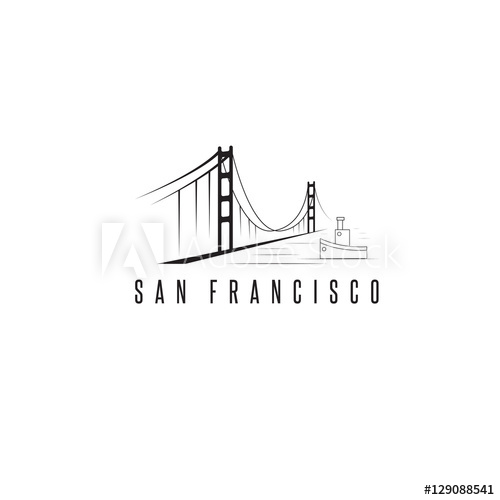 San Francisco Golden Gate Bridge Vector Design Template Illustra 500x500 San Francisco Golden Gate Bridge Vector Design Template Illustra
