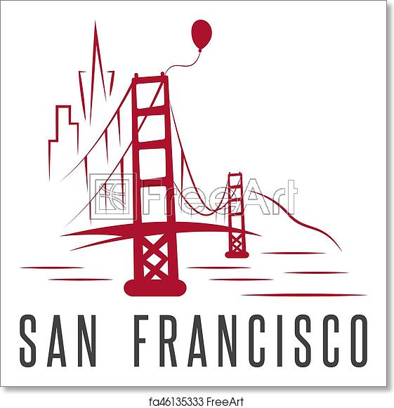Free Art Print Of San Francisco Skyline, Balloon And Golden Gate 561x581 Free Art Print Of San Francisco Skyline, Balloon And Golden Gate