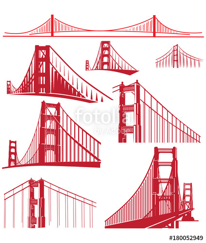 Golden Gate Bridge Vector Illustration Pack Stock Image 425x500 Golden Gate Bridge Vector Illustration Pack Stock Image