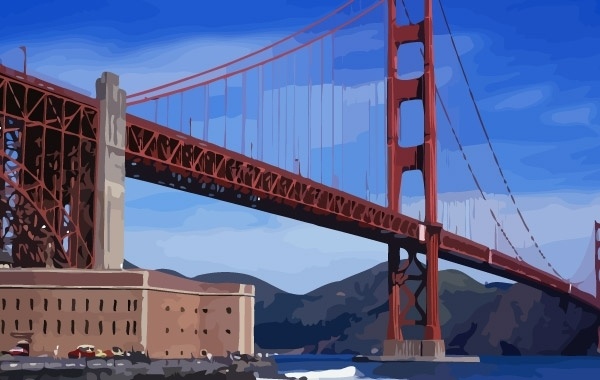Golden Gate Bridge Vector Free Vector In Adobe Illustrator 600x380 Golden Gate Bridge Vector Free Vector In Adobe Illustrator