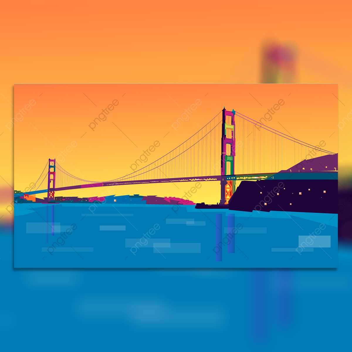 1200x1200 Golden Gate Bridge Illustration, Illustration, Golden Gate Bridge
