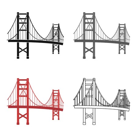 450x450 Golden Gate Bridge Icon In Cartoon Style Isolated On White
