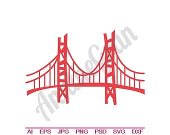 Golden Gate Bridge Dxf Png Vector Art Etsy 340x270 Golden Gate Bridge Dxf Png Vector Art Etsy