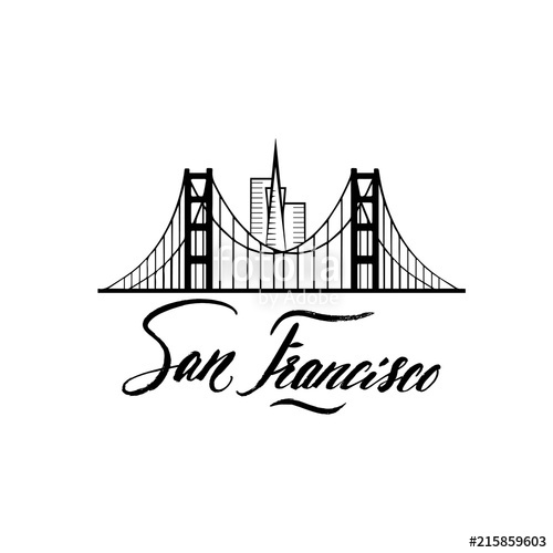 San Francisco Handwritten Calligraphy Lettering Of Usa City Hand 500x500 San Francisco Handwritten Calligraphy Lettering Of Usa City Hand