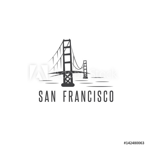 San Francisco Golden Gate Bridge Vector Design Template 500x500 San Francisco Golden Gate Bridge Vector Design Template