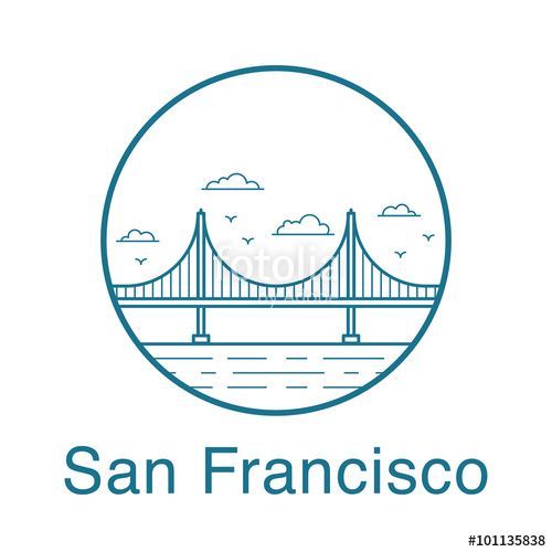 Golden Gate Bridge Vector Logo at Vectorified.com | Collection of ...