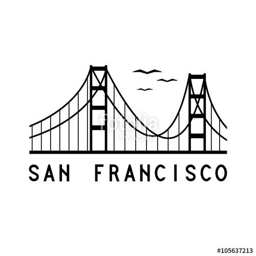Golden Gate Bridge Of San Francisco Vector Illustration Stock 500x500 Golden Gate Bridge Of San Francisco Vector Illustration Stock