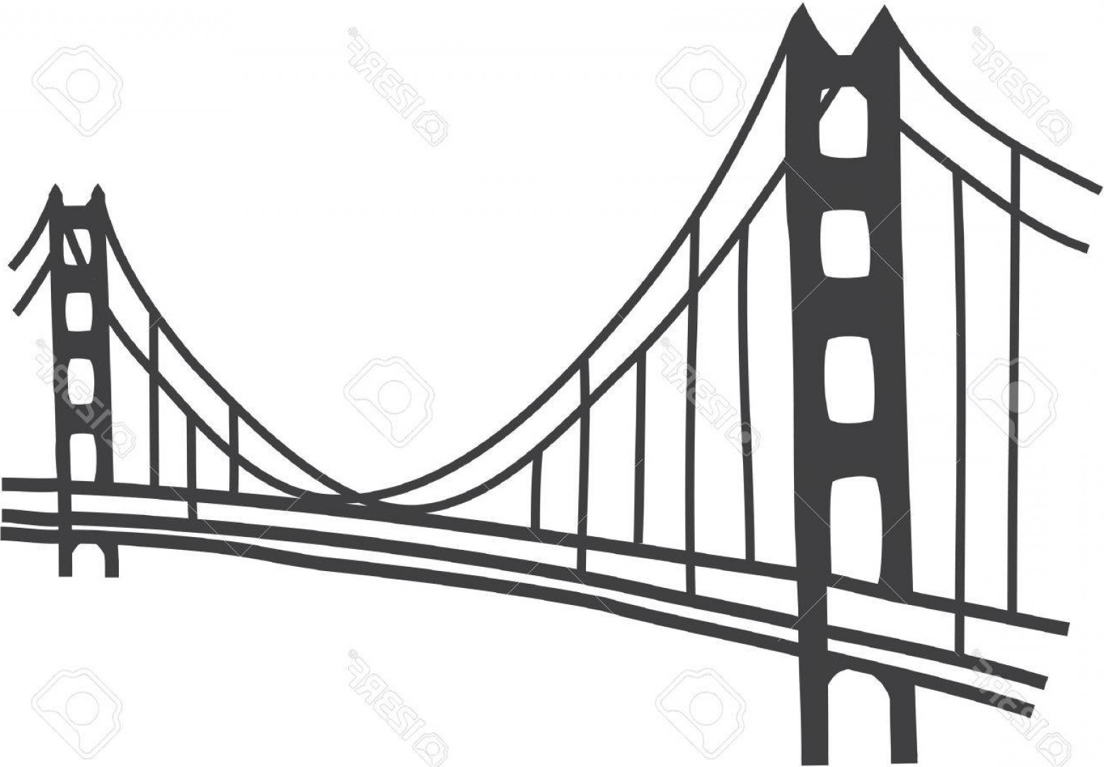 Photostock Vector Illustration Of Golden Gate Bridge San Francisco 1560x1084 Photostock Vector Illustration Of Golden Gate Bridge San Francisco
