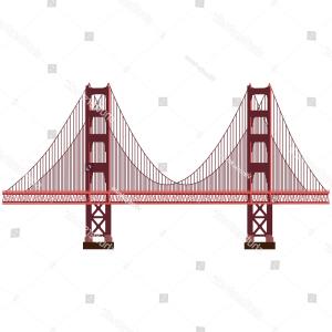 300x300 Golden Gate Bridge Icon Cartoon Style Hoodamath