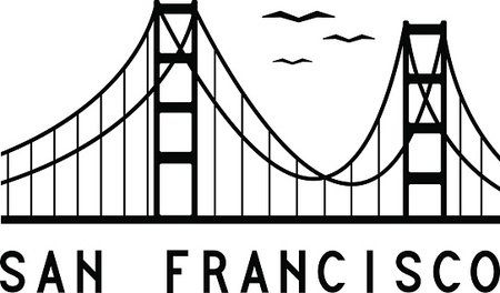 450x264 Golden Gate Bridge Of San Francisco Vector Illustration Stock