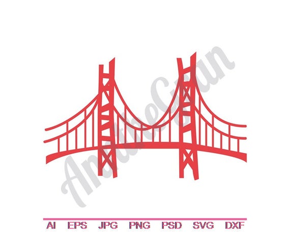 570x456 Golden Gate Dxf Png Vector Art Clipart Cut Etsy