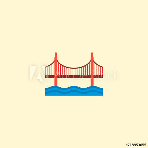 500x500 Golden Gate Icon Flat Element Vector Illustration Of Golden Gate