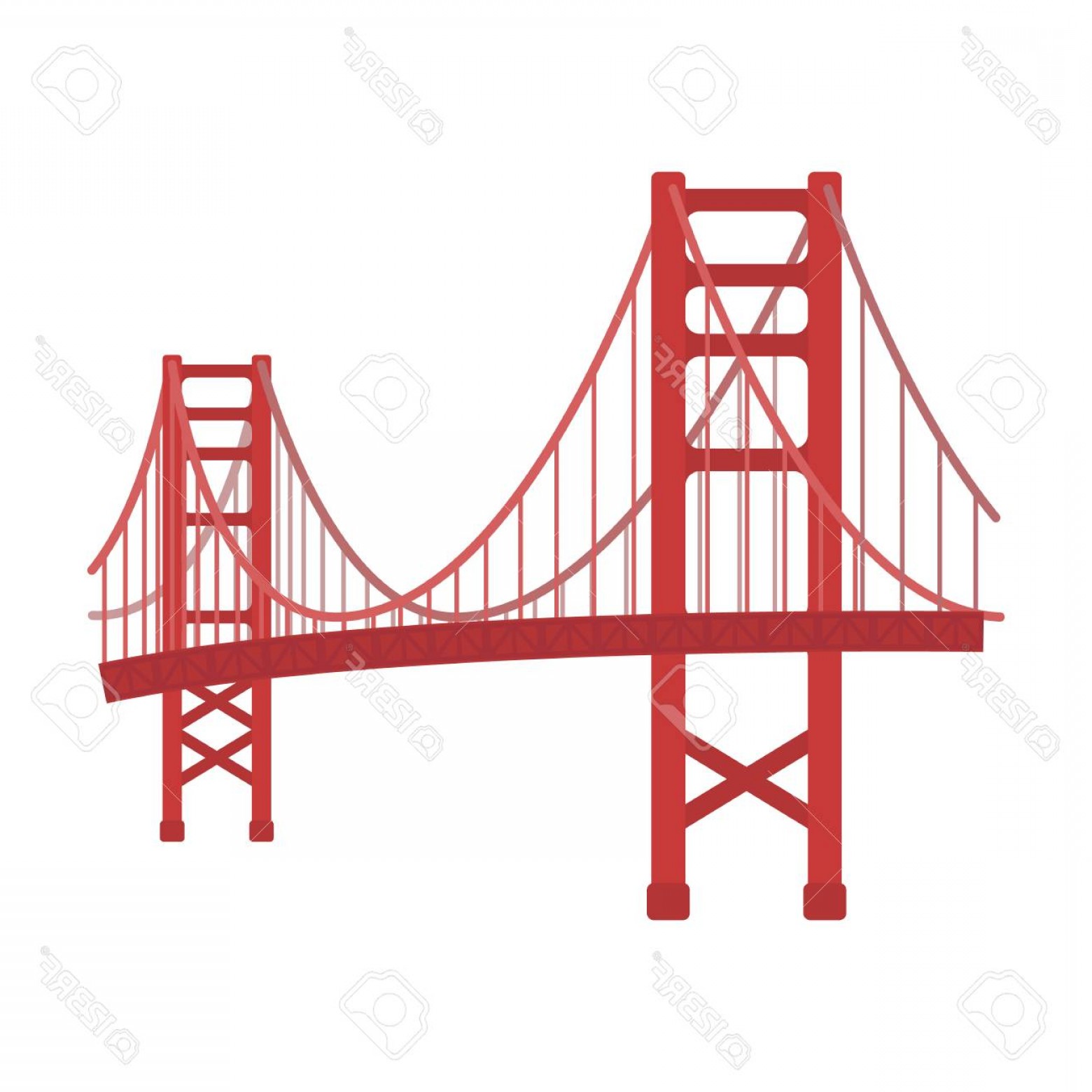 1560x1560 Photostock Vector Golden Gate Bridge Icon In Cartoon Style