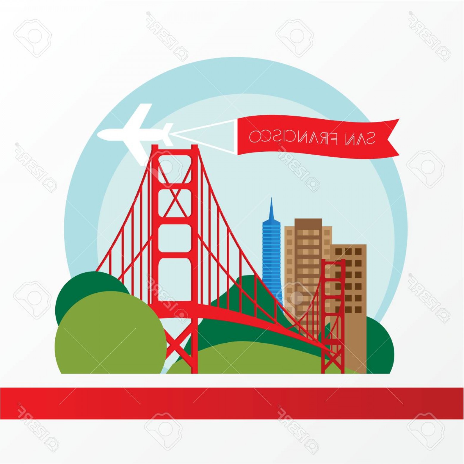1560x1560 Photostock Vector Golden Gate Bridge The Symbol Of Us San
