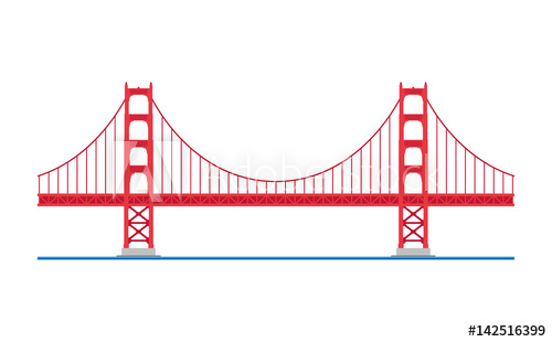 500x310 Golden Gate Bridge, San Francisco, Usa Isolated On White