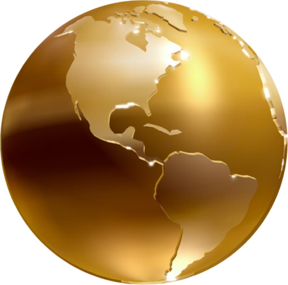 980x970 Gold Globe Png