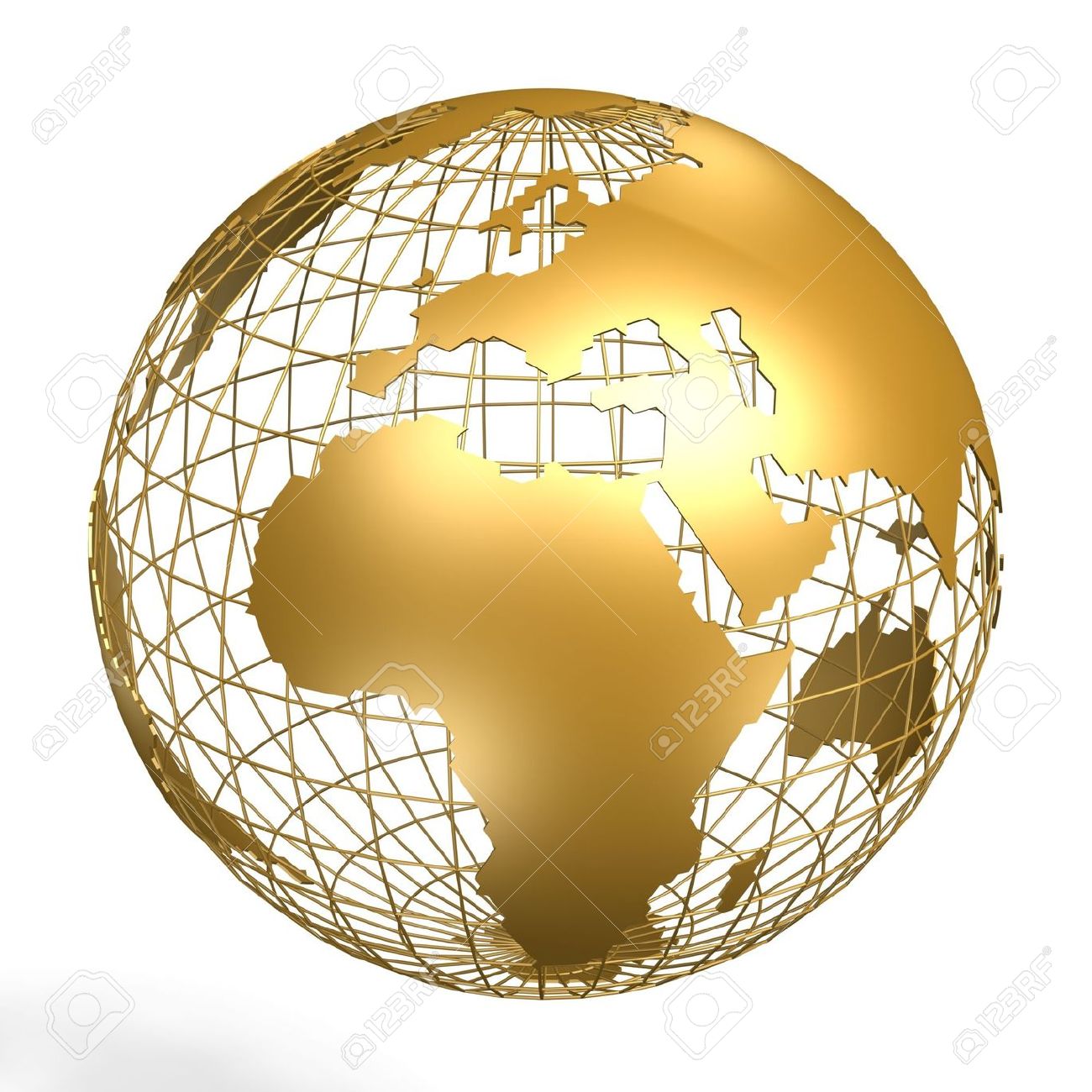 1300x1300 Golden Globe Of Africa And Europe On Frame Stock Photo
