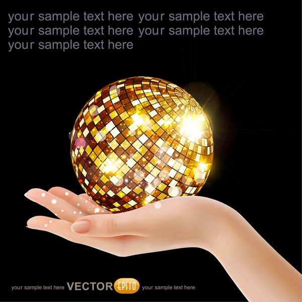 600x600 Golden Globe On Hand Free Vector In Adobe Illustrator