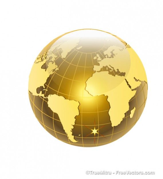 569x626 Golden World With Atlantic Ocean View Wetwer Globe Icon