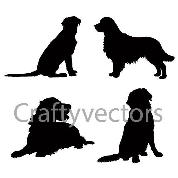 570x570 Golden Retriever Silhouettes Vector Things For My Wall