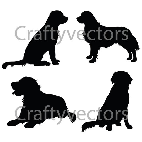 570x570 Golden Retriever Silhouettes Vector Etsy