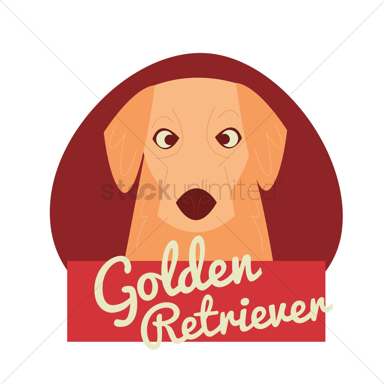 1300x1300 Golden Retriever Vector Image