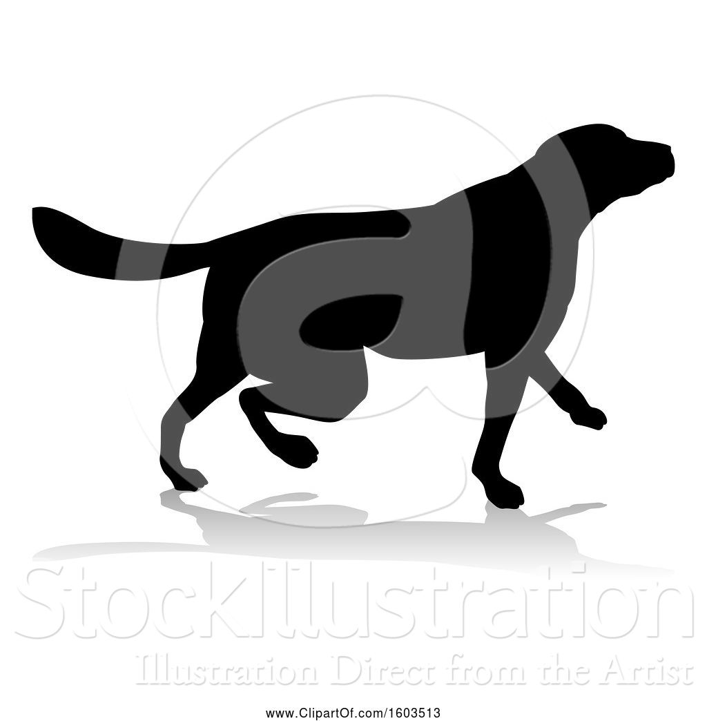 1024x1044 Vector Illustration Of Silhouetted Golden Retriever Dog